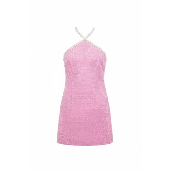 HYACINTH HOUSE Pink Tweed & Pearl Petra Mini Dress Size XL NWT - Picture 6 of 6